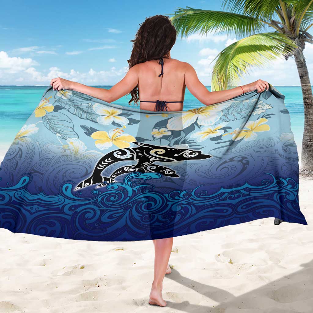 Mother And Baby Dolphins Sarong Hawaii Hibiscus DT02 - Polynesian Pride