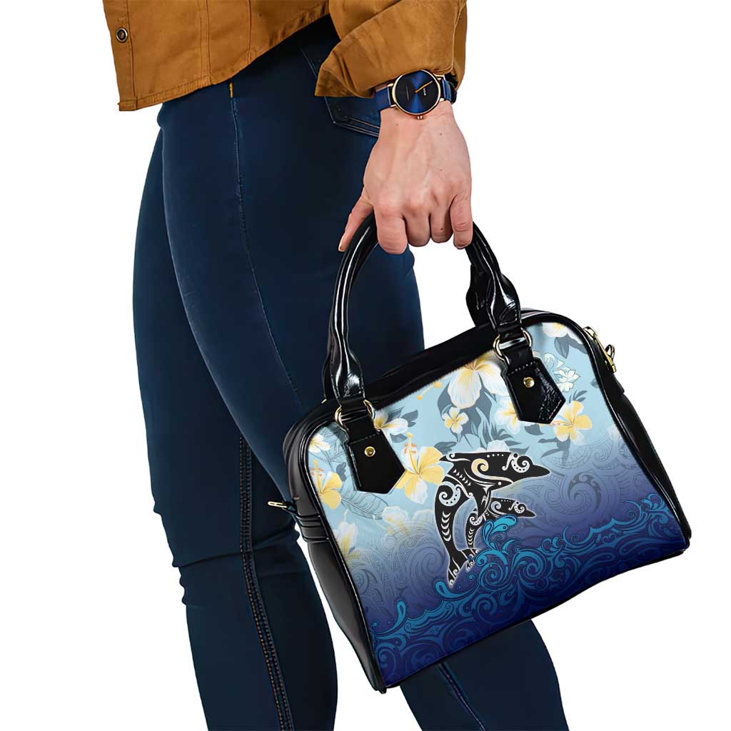 Mother And Baby Dolphins Shoulder Handbag Hawaii Hibiscus DT02 - Polynesian Pride
