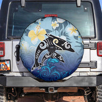 Mother And Baby Dolphins Spare Tire Cover Hawaii Hibiscus DT02 Blue - Polynesian Pride