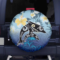 Mother And Baby Dolphins Spare Tire Cover Hawaii Hibiscus DT02 - Polynesian Pride