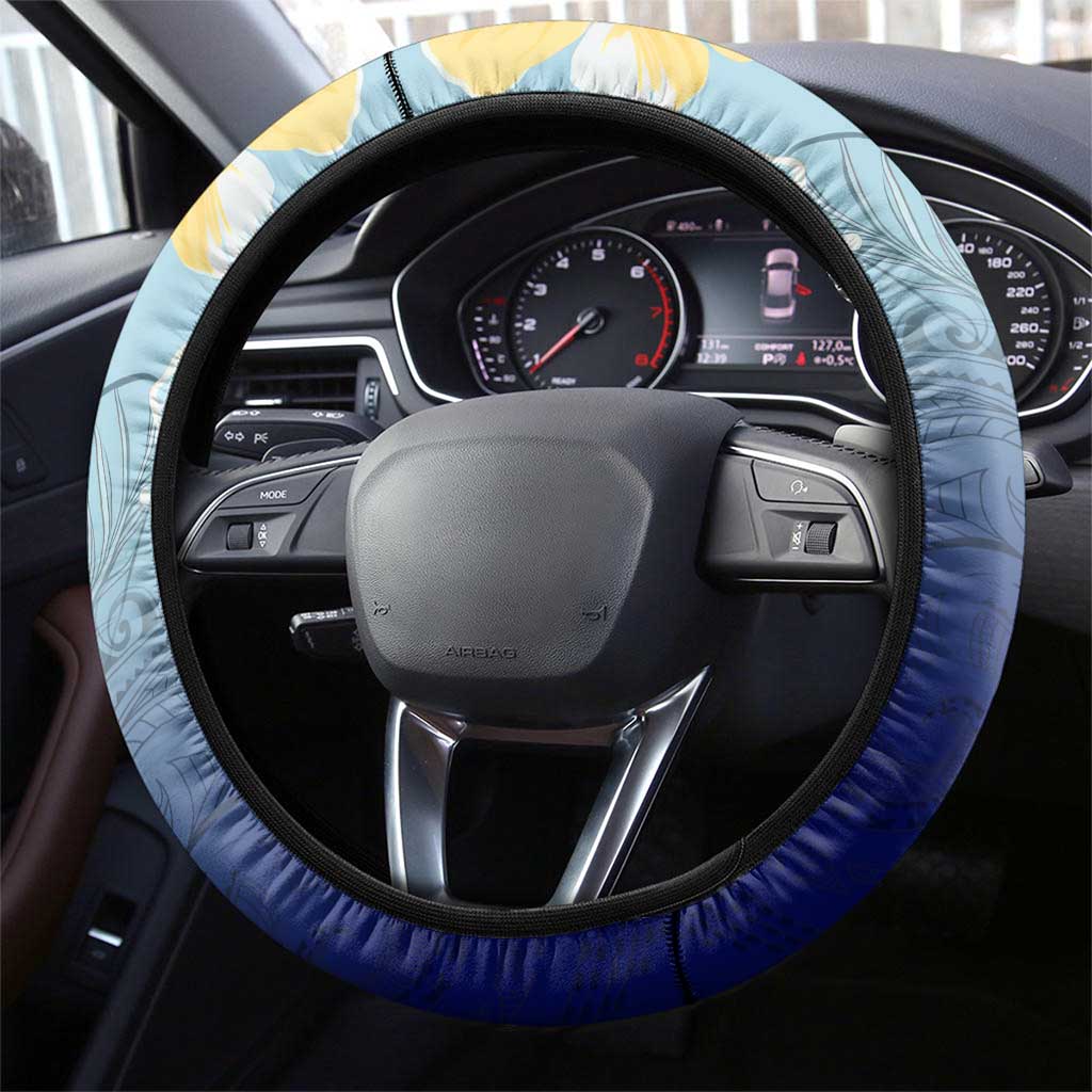 Mother And Baby Dolphins Steering Wheel Cover Hawaii Hibiscus DT02 - Polynesian Pride