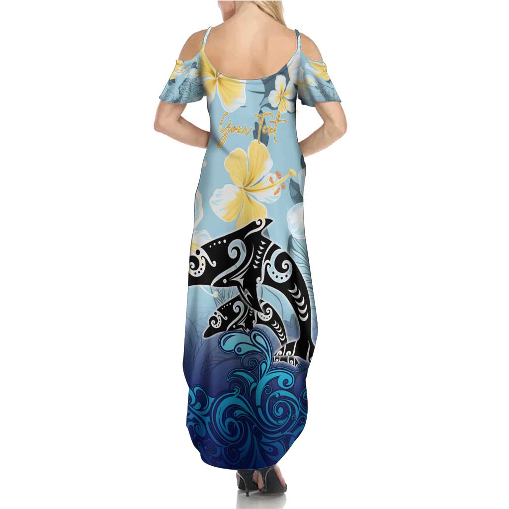 Mother And Baby Dolphins Summer Maxi Dress Hawaii Hibiscus DT02 - Polynesian Pride