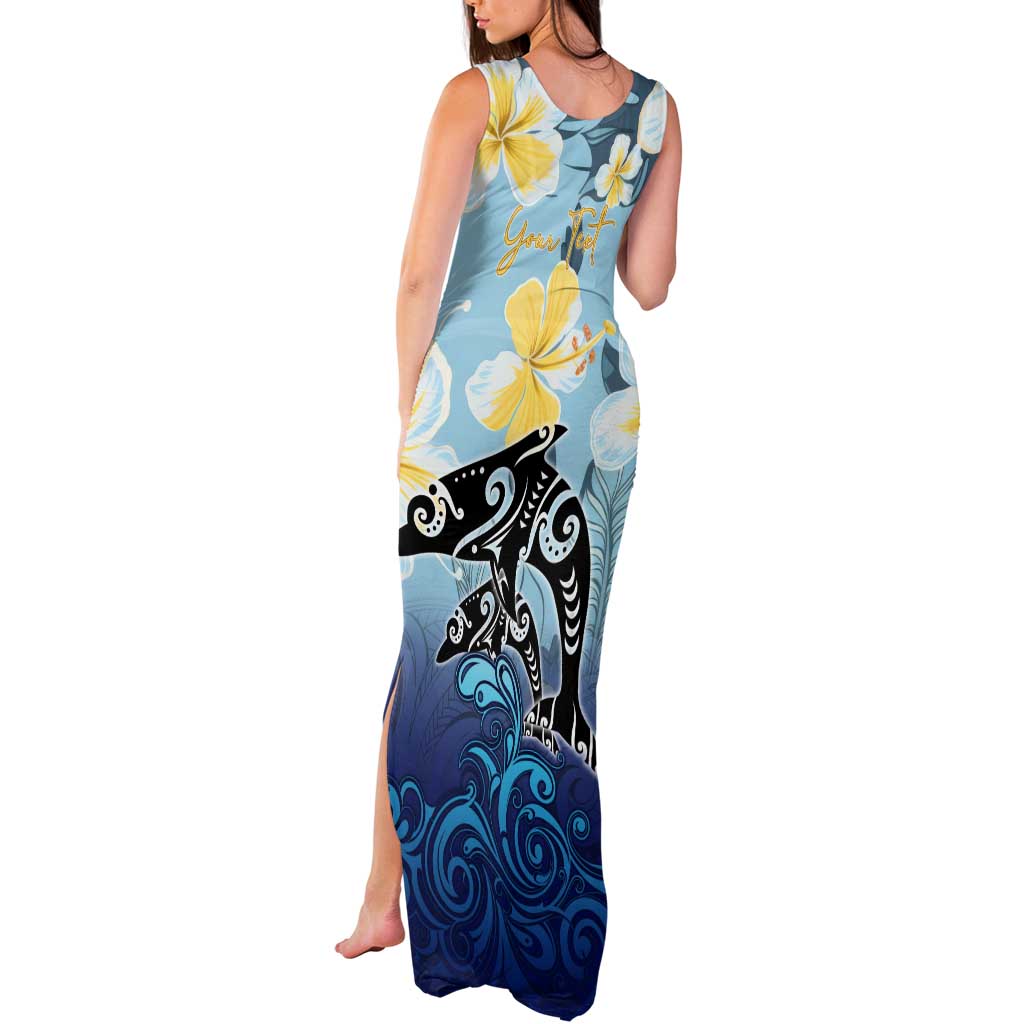 Mother And Baby Dolphins Tank Maxi Dress Hawaii Hibiscus DT02 - Polynesian Pride