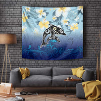 Mother And Baby Dolphins Tapestry Hawaii Hibiscus DT02 - Polynesian Pride