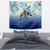 Mother And Baby Dolphins Tapestry Hawaii Hibiscus DT02 - Polynesian Pride