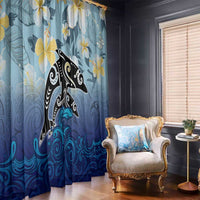 Mother And Baby Dolphins Window Curtain Hawaii Hibiscus DT02 - Polynesian Pride