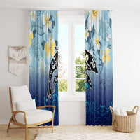 Mother And Baby Dolphins Window Curtain Hawaii Hibiscus DT02 - Polynesian Pride