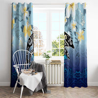 Mother And Baby Dolphins Window Curtain Hawaii Hibiscus DT02 - Polynesian Pride