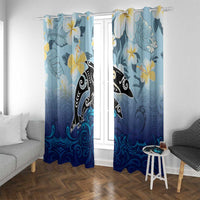 Mother And Baby Dolphins Window Curtain Hawaii Hibiscus DT02 With Grommets Blue - Polynesian Pride