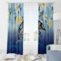 Mother And Baby Dolphins Window Curtain Hawaii Hibiscus DT02 - Polynesian Pride