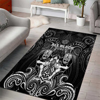 All Black Area Rug New Zealand Rugby Mascot Maori DT02 - Polynesian Pride