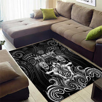 All Black Area Rug New Zealand Rugby Mascot Maori DT02 - Polynesian Pride