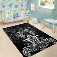 All Black Area Rug New Zealand Rugby Mascot Maori DT02 - Polynesian Pride