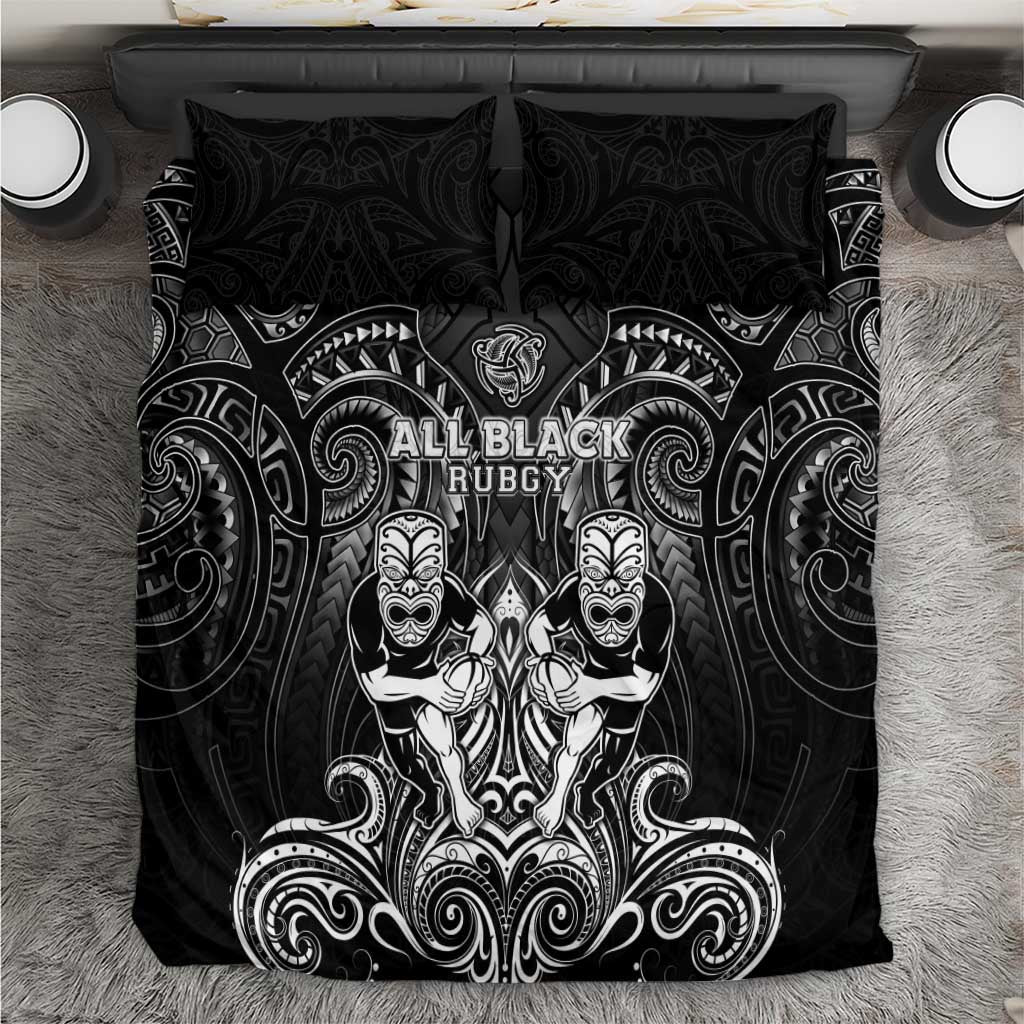All Black Bedding Set New Zealand Rugby Mascot Maori DT02 Black - Polynesian Pride
