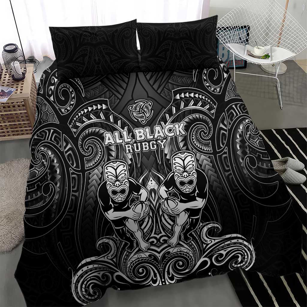 All Black Bedding Set New Zealand Rugby Mascot Maori DT02 - Polynesian Pride