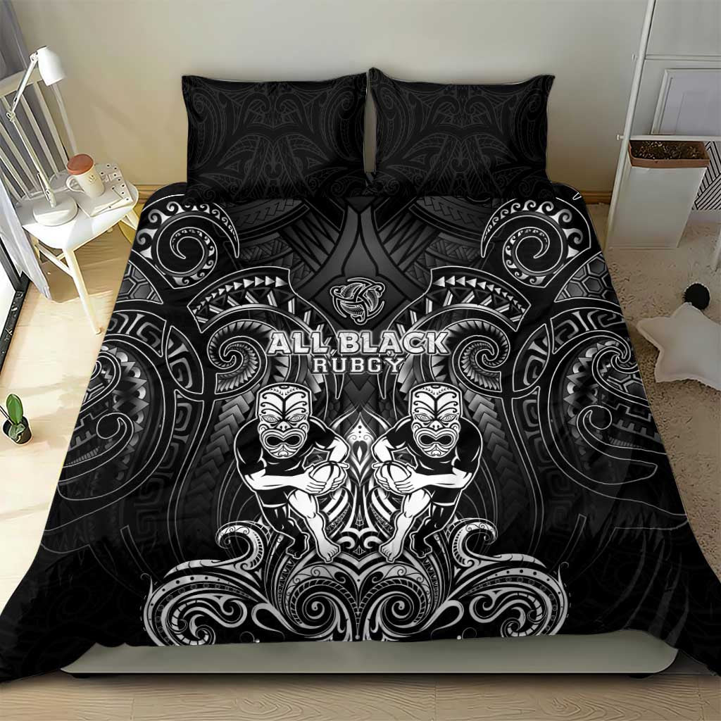 All Black Bedding Set New Zealand Rugby Mascot Maori DT02 - Polynesian Pride