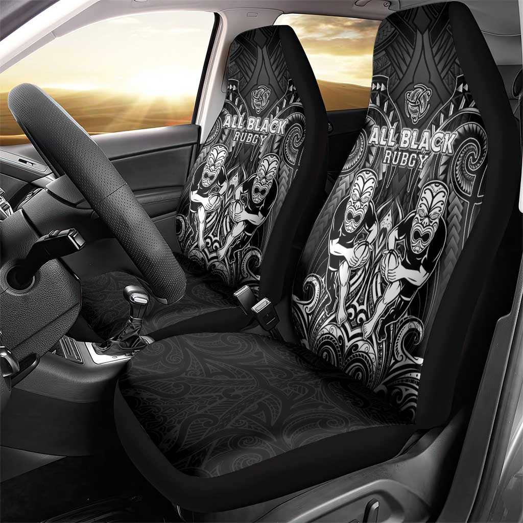All Black Car Seat Cover New Zealand Rugby Mascot Maori DT02 - Polynesian Pride