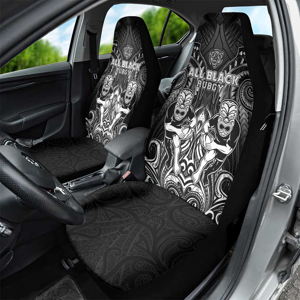 All Black Car Seat Cover New Zealand Rugby Mascot Maori DT02 - Polynesian Pride