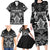 Personalized All Black Family Matching Long Sleeve Bodycon Dress and Hawaiian Shirt New Zealand Rugby Mascot Maori