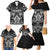 Personalized All Black Family Matching Mermaid Dress and Hawaiian Shirt New Zealand Rugby Mascot Maori