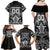 Personalized All Black Family Matching Off Shoulder Maxi Dress and Hawaiian Shirt New Zealand Rugby Mascot Maori