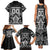 Personalized All Black Family Matching Tank Maxi Dress and Hawaiian Shirt New Zealand Rugby Mascot Maori