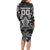 Personalized All Black Long Sleeve Bodycon Dress New Zealand Rugby Mascot Maori