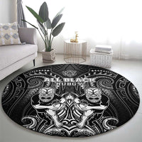All Black Round Carpet New Zealand Rugby Mascot Maori DT02 - Polynesian Pride