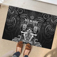 All Black Rubber Doormat New Zealand Rugby Mascot Maori DT02 - Polynesian Pride