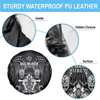 All Black Spare Tire Cover New Zealand Rugby Mascot Maori DT02 - Polynesian Pride