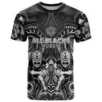 Personalized All Black T Shirt New Zealand Rugby Mascot Maori DT02 Black - Polynesian Pride