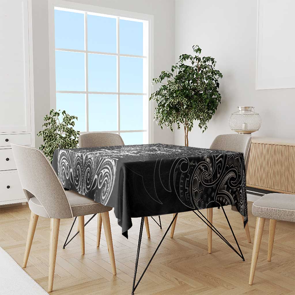 All Black Tablecloth New Zealand Rugby Mascot Maori DT02 - Polynesian Pride