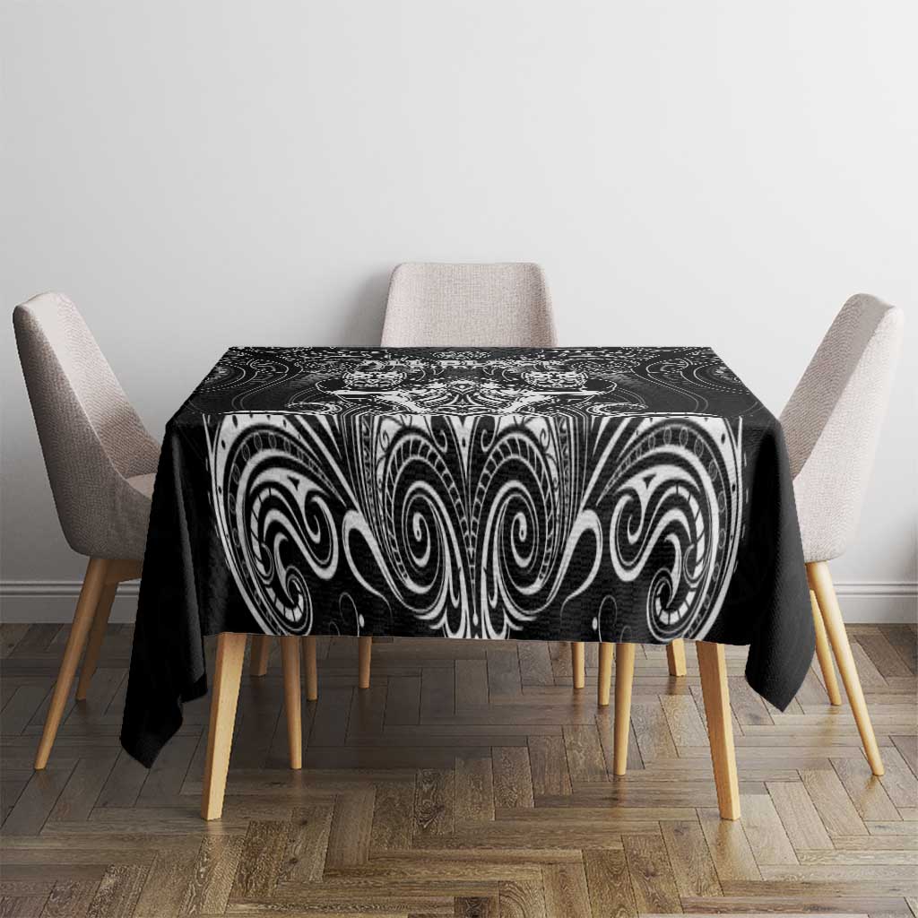 All Black Tablecloth New Zealand Rugby Mascot Maori DT02 - Polynesian Pride