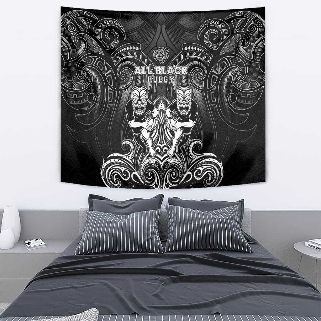 All Black Tapestry New Zealand Rugby Mascot Maori DT02 - Polynesian Pride