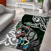 NZ Aotearoa Rugby Area Rug New Zealand Silver Fern DT02 - Polynesian Pride