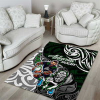 NZ Aotearoa Rugby Area Rug New Zealand Silver Fern DT02 - Polynesian Pride