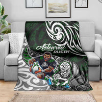 NZ Aotearoa Rugby Blanket New Zealand Silver Fern DT02 - Polynesian Pride