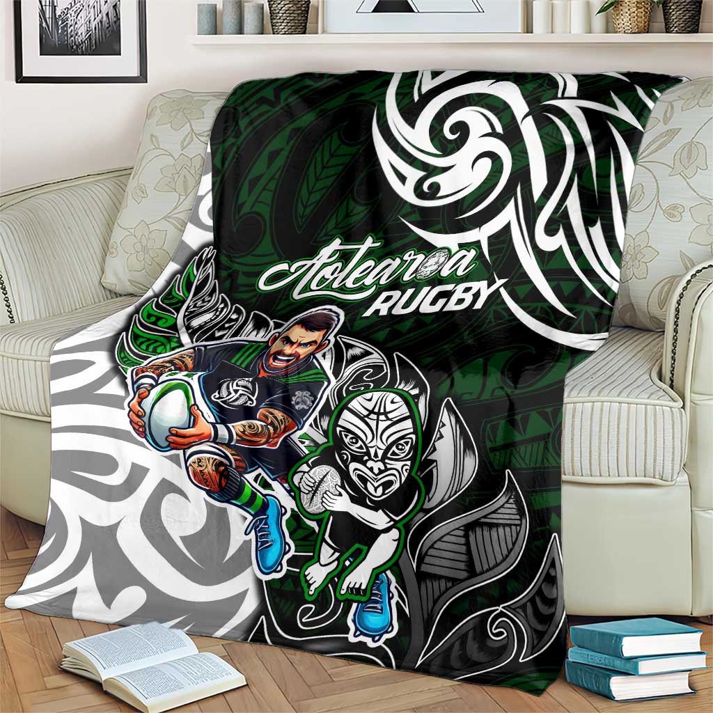 NZ Aotearoa Rugby Blanket New Zealand Silver Fern DT02 - Polynesian Pride