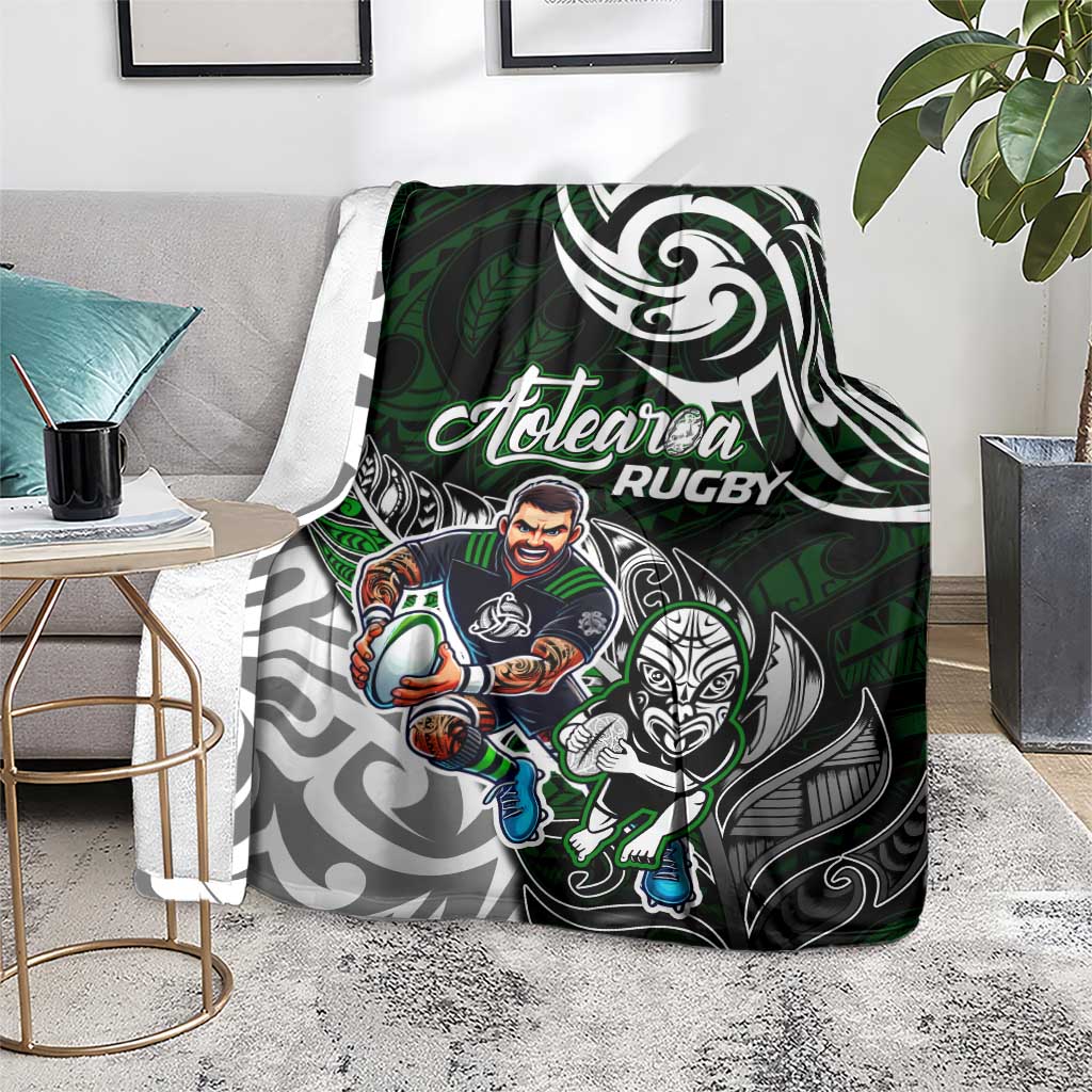 NZ Aotearoa Rugby Blanket New Zealand Silver Fern DT02 - Polynesian Pride
