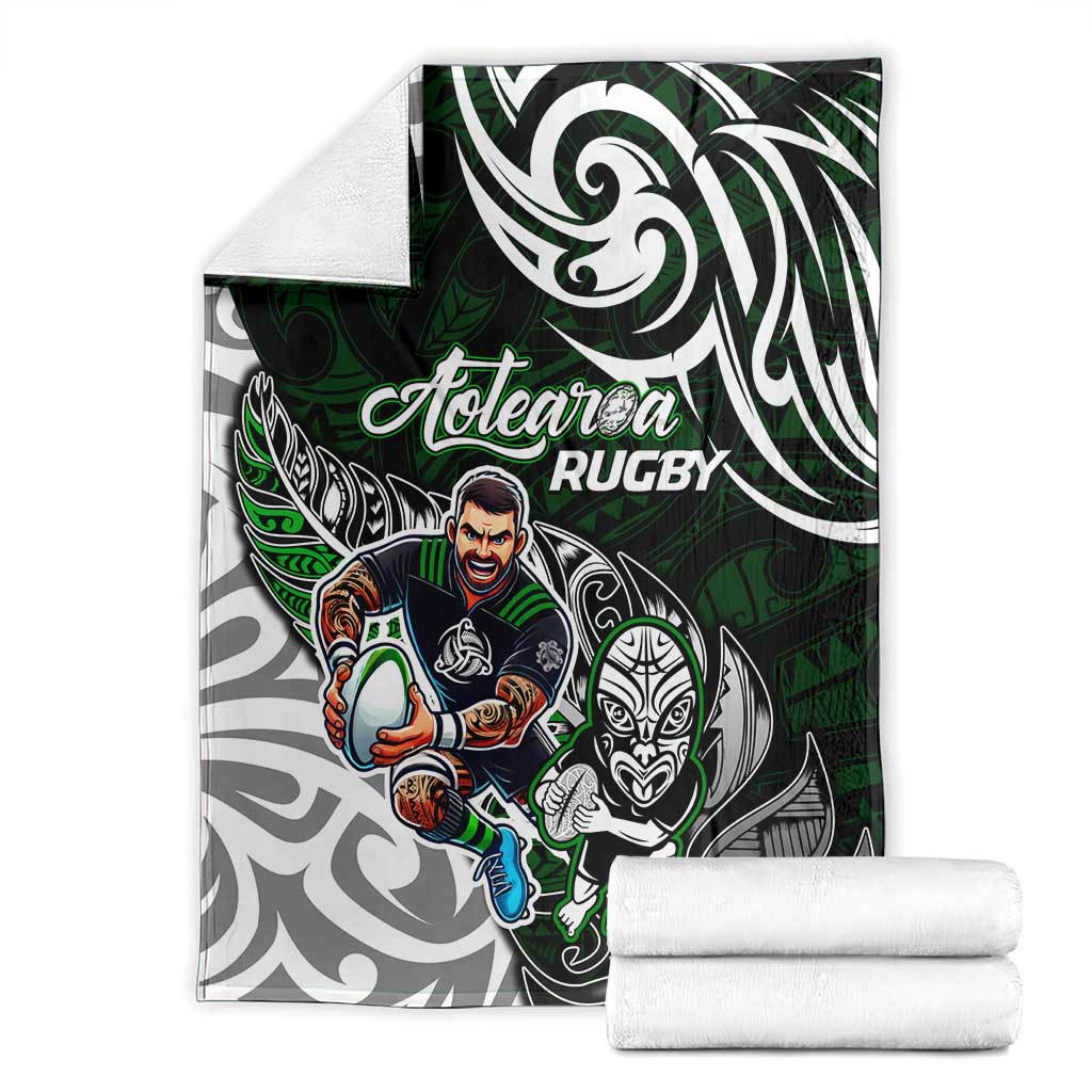 NZ Aotearoa Rugby Blanket New Zealand Silver Fern DT02 - Polynesian Pride