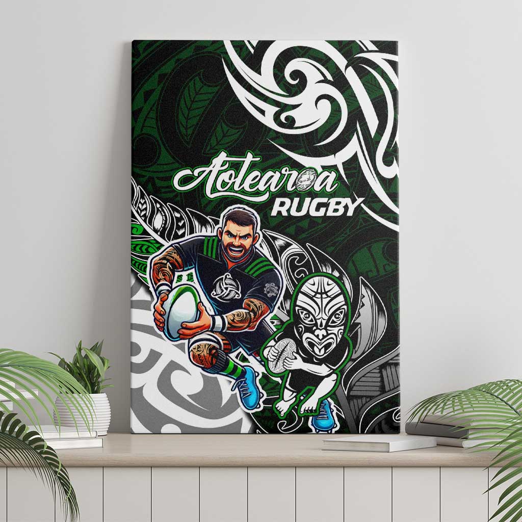NZ Aotearoa Rugby Canvas Wall Art New Zealand Silver Fern DT02 - Polynesian Pride