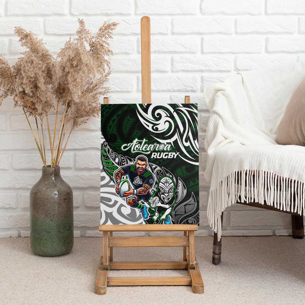 NZ Aotearoa Rugby Canvas Wall Art New Zealand Silver Fern DT02 - Polynesian Pride