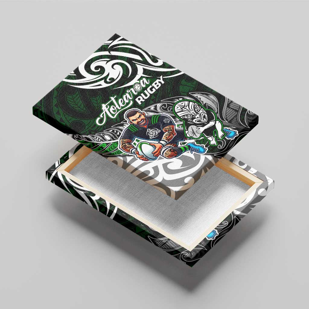 NZ Aotearoa Rugby Canvas Wall Art New Zealand Silver Fern DT02 - Polynesian Pride