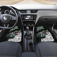 NZ Aotearoa Rugby Car Mats New Zealand Silver Fern DT02 Set 2pcs - Front Green - Polynesian Pride
