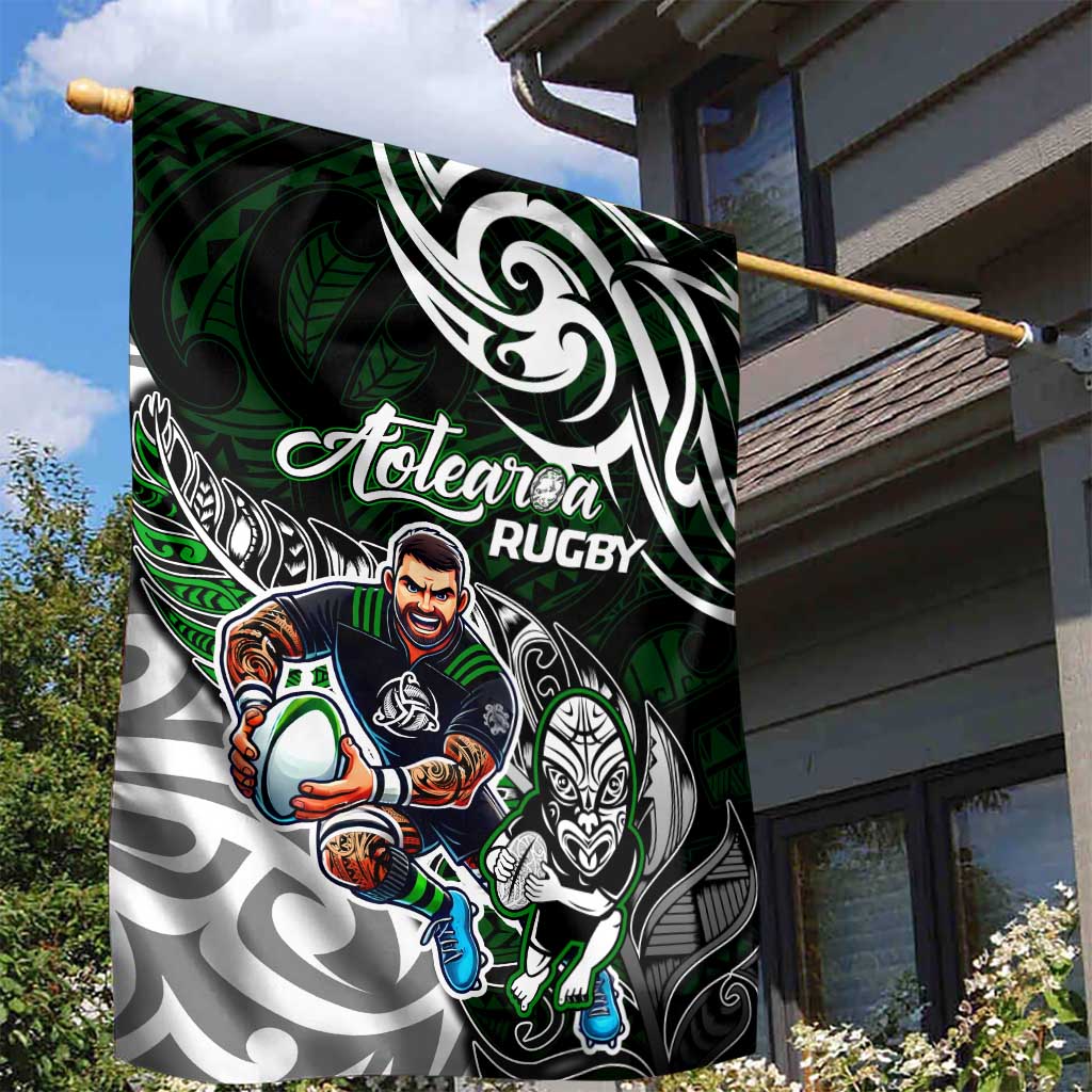 NZ Aotearoa Rugby Garden Flag New Zealand Silver Fern DT02 - Polynesian Pride