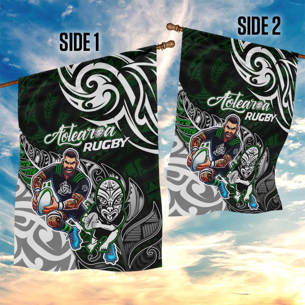 NZ Aotearoa Rugby Garden Flag New Zealand Silver Fern DT02 - Polynesian Pride