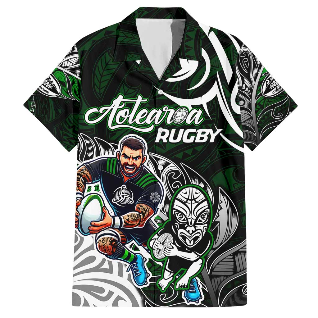 Personalized NZ Aotearoa Rugby Hawaiian Shirt New Zealand Silver Fern DT02 Green - Polynesian Pride