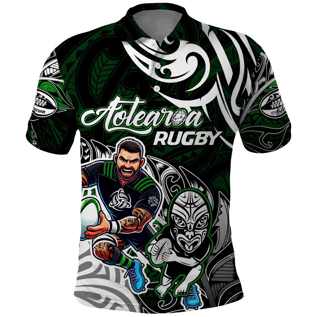 Personalized NZ Aotearoa Rugby Polo Shirt New Zealand Silver Fern DT02 Green - Polynesian Pride