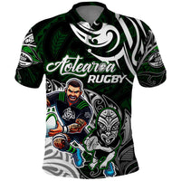 Personalized NZ Aotearoa Rugby Polo Shirt New Zealand Silver Fern DT02 Green - Polynesian Pride