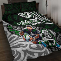 NZ Aotearoa Rugby Quilt Bed Set New Zealand Silver Fern DT02 Green - Polynesian Pride